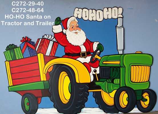 C272HO-HO Santa on Tractor and Trailer